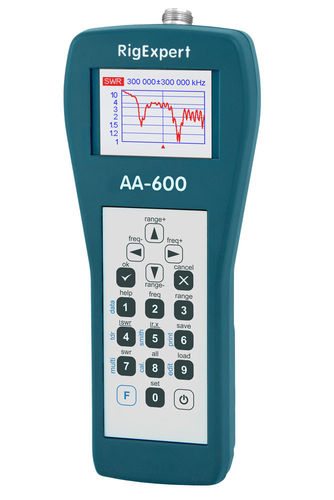 RigExpert AA-600 Antennenanalyzer mit Farbdisplay für Frequenzen von 100 kHz bis 600 MHz